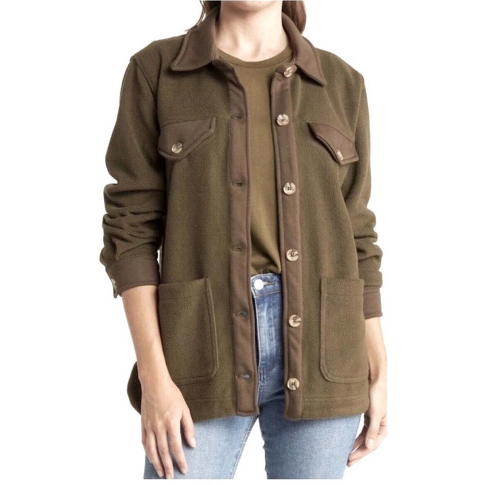 🖤 NWT 🖤 BLANK NYC olive green sherpa shacket size M